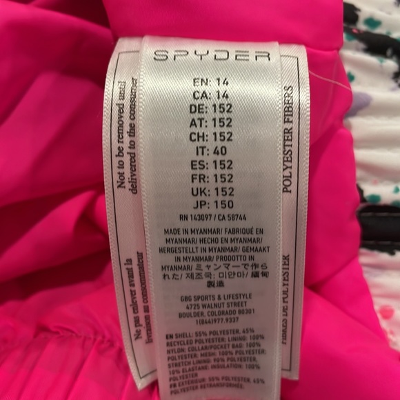 Girls Spyder Jacket size 14 - Picture 8 of 8